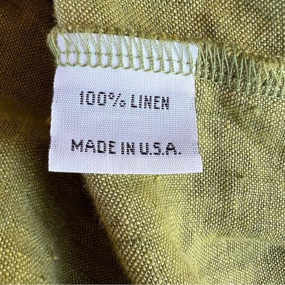 Bryn Walker Seraphina Dress 100% Linen Chartreuse Lagenlook Minimalist XS FLAW - Picture 13 of 15